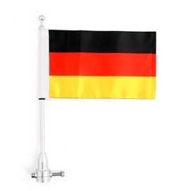Artudatech Motorcycle Pannier Rack Vertical Flag Pole Germany Flag for Moto for Harley Davidson Touring Road King Glide & FLHT