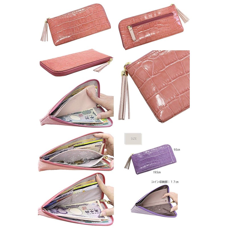 Lime made in Japan L8056 Long Wallet, Genuine Leather, Ladies