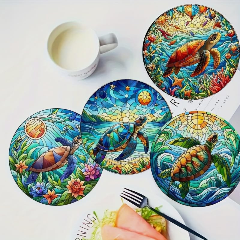 Monattrod Wood Coasters Set of 8 - Handcrafted Drink Coaster