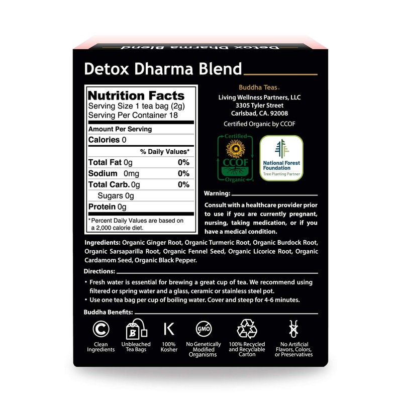 Buddha TeasBuddha Teas - Organic Detox Dharma Blend - Herbal