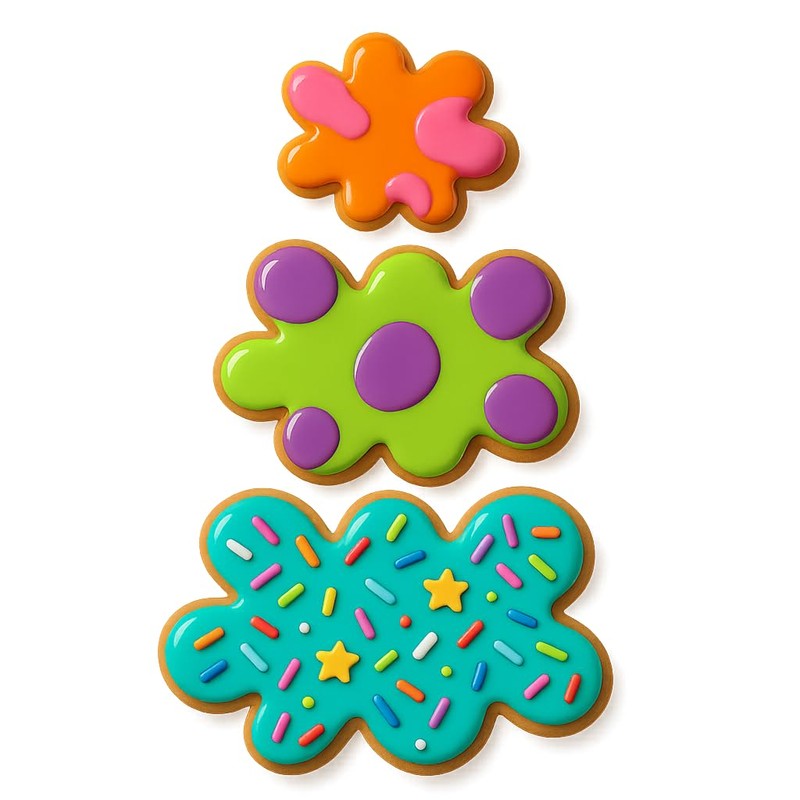 Paint Splatter Cookie Cutter Trio - 3-Pack Set in Bold