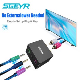 SGEYR 5.1 Audio Console Adapter Audio Converter Bi-Direction Converter Convert Stereo RCA to 3 x 1/8 (3.5mm) Jack Bidirectional Conversion for 5.1 RCA to 3.5mm Female Headphone and Speaker