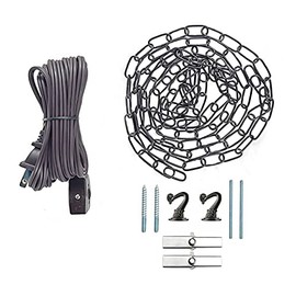 Kit de luces Swag con cadena de 12 pies, juego de cables de 15 pies con interruptor (1 paquete) (negro)