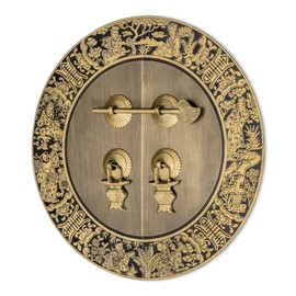 Brass Blessings for Long Life Cabinet Face Plate Backplate Set – 9.5", by Hardware Philosophy