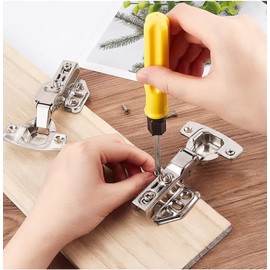 2 Pack Soft Close Cabinet Hinges, Stainless Steel Concealed Hydraulic Hinges, Smooth Soft Closing for Kitchen Cabinet Doors