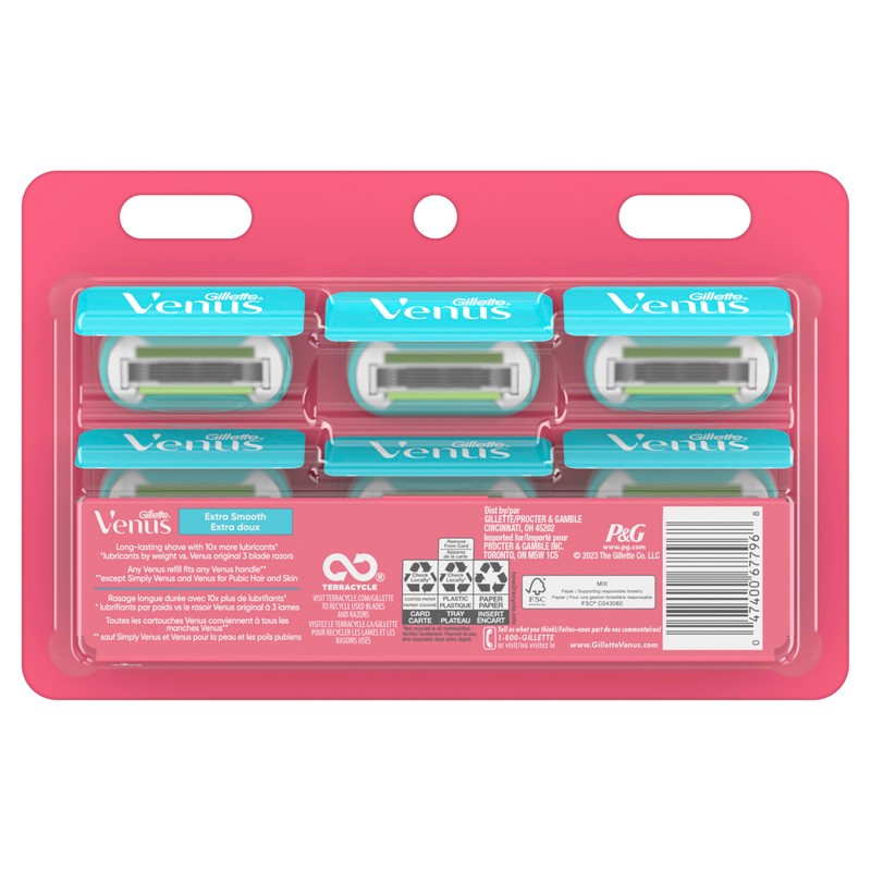 Venus Extra Smooth Women's Razor Blade Refills, 8 Count