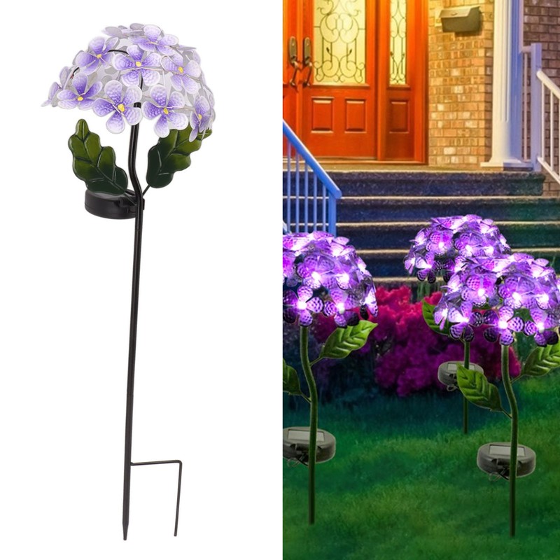 Solar Garden Lights LED Outdoor Decorative Lights Solar Hydrangea Flowers