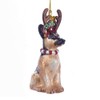 Noble Gems German Shepherd with Antlers Glass Ornament