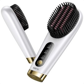 llano 【2025 Llano Upgraded Cordless Hair Straightener Brush】 Perfect Gift for Her | USB Rechargeable, Lightweight & Travel-Friendly | Gift Boxed-Spring Gifts-Springtok iron curling 2 in 1 heated - Color: White