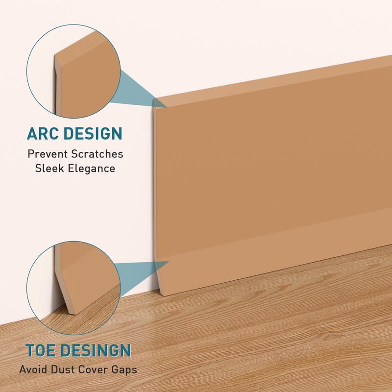 PATTENGO Flexible Baseboard Molding Trim, 4 Inch x 20 Feet