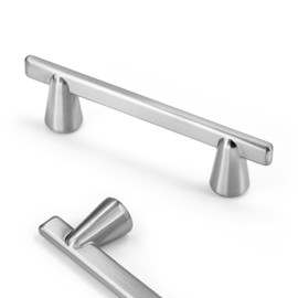 HESTIA HARDWARE 10 Pack 3 Inch Satin Nickel Cabinet Pulls | Simply Modern Silver Kitchen Cabinet Handles | 76mm Dresser Handles and Drawer Pulls(Z19.10.S)