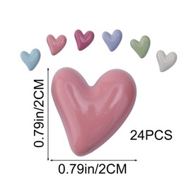 BOXOB 24pcs Love Heart Refrigerator Magnets, Colored Cute Heart Decorative Fridge Magnets for Home Kitchen Office Classroom Whiteboard Cabinet Locker Decoration