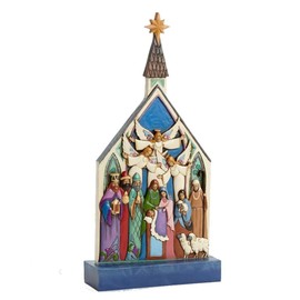 Jim Shore Heartwood Creek Nativity Church Plaque 10.5 in