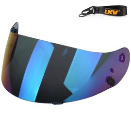 LKV HJ-09 Visor Replacement Face Shield Motorcycle Helmet Visor Anti-Scratch for CL-15 CL-16 CL-17 CL-SP CS-R1 CS-R2 CS-R3 FS-10 FS-15 IS-16 (Chrome Colourful)