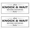 2pk Please Knock Sign for Door Sticker | Please Knock