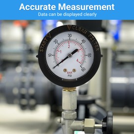 Pressure Gauge Water 0-4 Bar, Pressure Gauge 1/4 Inch, Pressure Gauge for Pool Filter 0-60 PSI, Compressed Air Pressure Gauge 1/4 BSP Brass Connection, Pressure Gauge for Sand Filter System, Dual