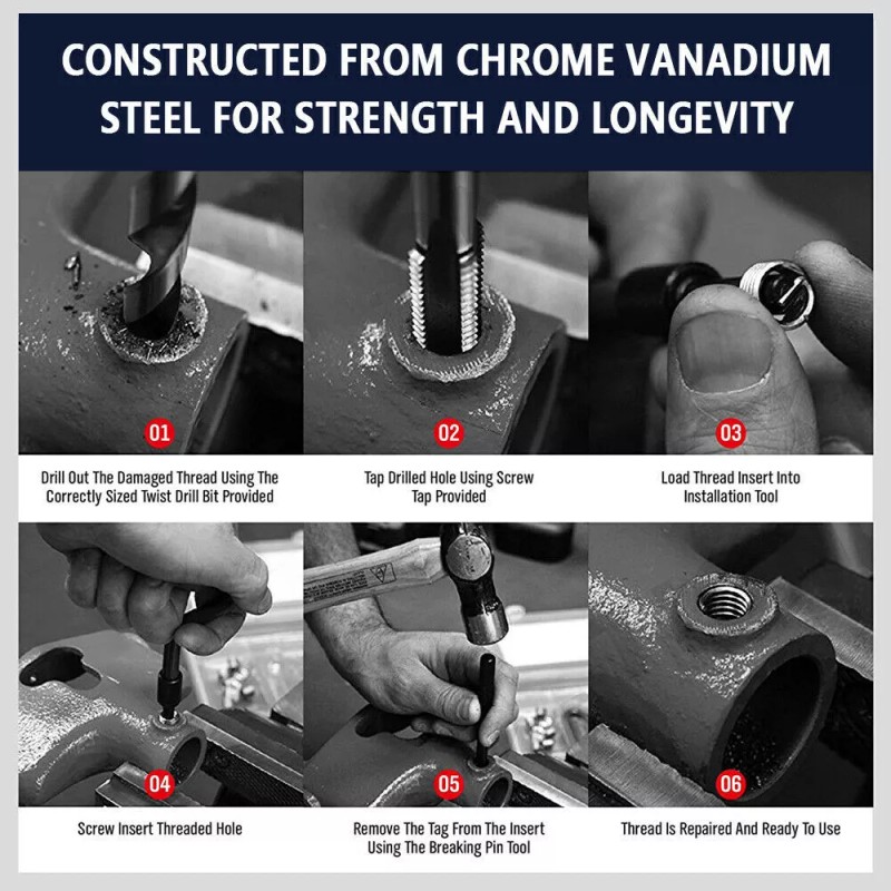 Unbranded 131Pc Professional Helicoil Thread/Rethrea