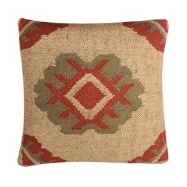 JAIPUR KILIM RUGS Set of 4 Wool Jute Vintage Kilim Cushion Covers,Home Decor Pillowcases Handwoven Turkish Pillow Decorative Throw Pillow Covers (Multicolor-11)