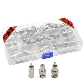 CTXSumTec 32pcs RCA and BNC Connector Kit,BNC Male to RCA Male Adapter,BNC Male to RCA Female Jack,BNC Female to RCA Male Jack, BNC Coax TV Video RCA Phono Coupler Connector for CCTV Security Camera