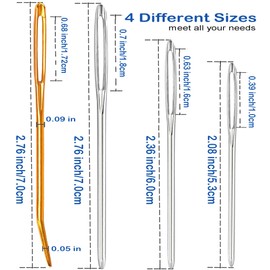 Bubcool Large Eye Blunt Yarn Needles kit, Darning Needles for Yarm & Bent Tapestry Needles, Metal Yarn Needles,Darning Needles for Crocheting,Darning Yarn,Crafting Needle, Carpet Canvas Repair