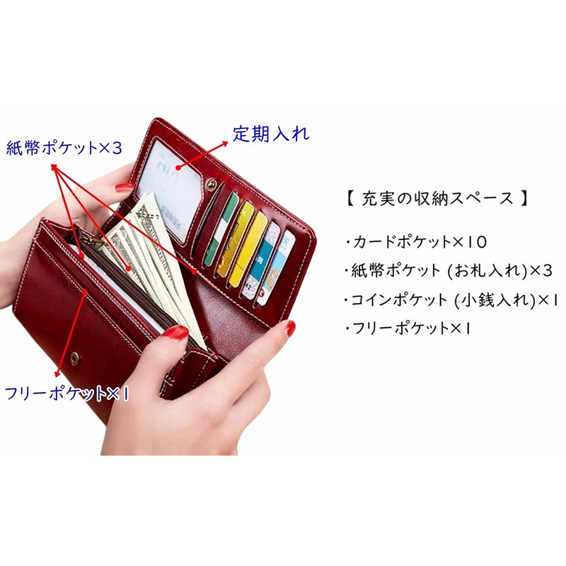 Zazaland Women's Long Wallet, Multi-functional, Leather, Cover, Button, Coin Purse,