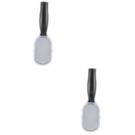 MERRYHAPY 2 Pcs Remover Callus Foot Exfoliator Dead Skin Portable Stainless Steel Scrub Cover for Both Men Women