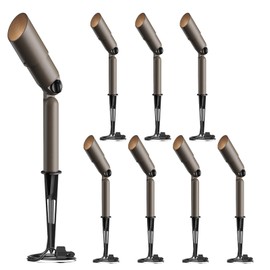 GOODSMANN Low Voltage Landscape Spotlights 20W 8PK Halogen Spot Lights 12V AC 176 Lumen Outdoor Landscape Lighting Kit with Connector and Metal Stake 3000K Warm White for Garden, Lawn, Walkway