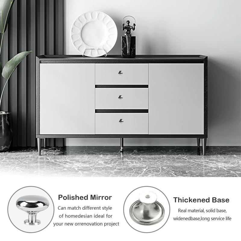 XMDROU 8PCS Cabinet Knobs, 29 x 21 MM Round Cupboard