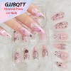 Almond Press on Nails Medium Fake Nails with Rose 3D