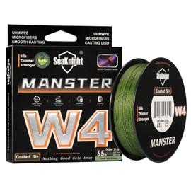 Seaknight W4 4 Strands Braided Lines 300M/500M Super Smooth PE Multifilament Line Carp Fishing Lines Double Coating UV-proof Saltwater-proof Fishing Line for Saltwater Sea Fishing 15-100LB