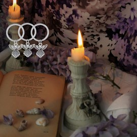 AUEAR, 20 Pack Silver Guardian Angel Charms Pendant Keychain Key Ring for Wedding Gift