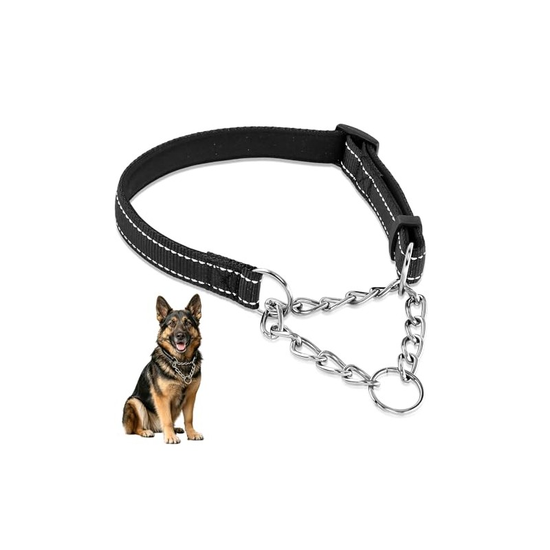 MUNCHI Collar Martingala Acolchado Reflectante, Collar Antitracción Resistente para Perros