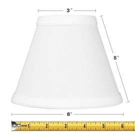 3x6x5 Chandelier White Linen Clip-On Lampshade - Perfect for chandeliers, foyer lights, and wall sconces -Small, White