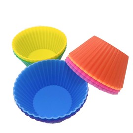 Vitrix Kitchenware Silicone Muffin Cups Liners - Reusable Non Stick Baking Cupcake, Dessert & Keto Snacks Mold Holders - Small Size - Set of 10