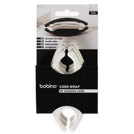 obino Cord Wrap - Large - 3 Piece Pack - White - Stylish Cable and Wire Management / Organizer