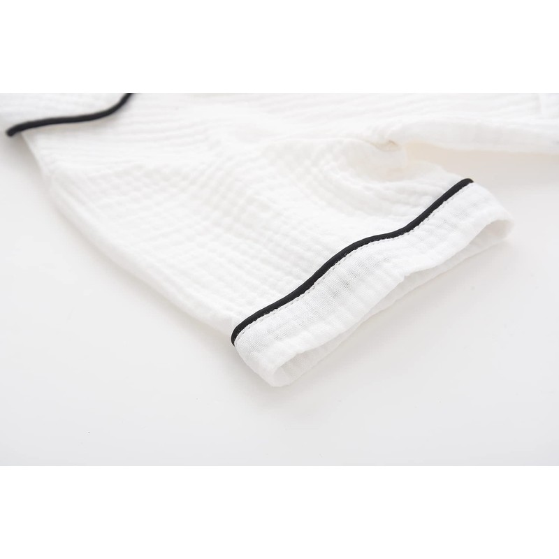 BINIDUCKLING Pijama de verano con botones para niñas y niños