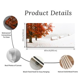 Large Wall Art for Living Room Framed - White Snow In Winter Red Tree Landscape Canvas Wall Decor Modern Nature Forest Pictures Home Bedroom Office Christmas Decoration 20" x 40"