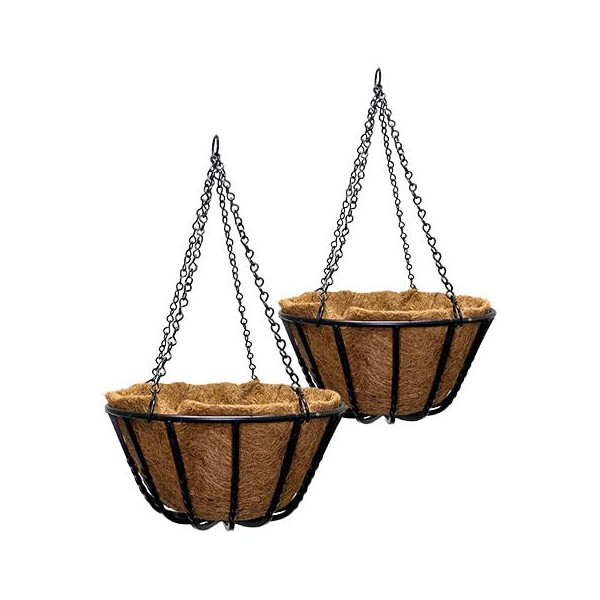 Gardman Blacksmith Hanging Baskets with Coco Liners, 16" dia., Pack