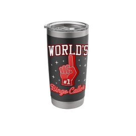 #1 Bingo Caller World's Number One Bingo Caller Foam Finger Stainless Steel Insulated Tumbler
