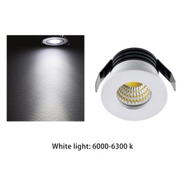 LED Recessed Ceiling Light, Mini 3W 30mm LED Downlight, 85-265V Aluminum Housing Optical Lenses 260-500LM 5PCS Spotlight for Jewelry Showcase Cabinet (White Light Source)