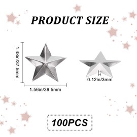 GORGECRAFT 100PCS 1.5" Galvanized Metal Stars Vintage Rustic Star Silver Primitive Stars Three Dimensional Christmas Tree Star for Hanging Wall Holiday Wreath Decor Handmade Accessory