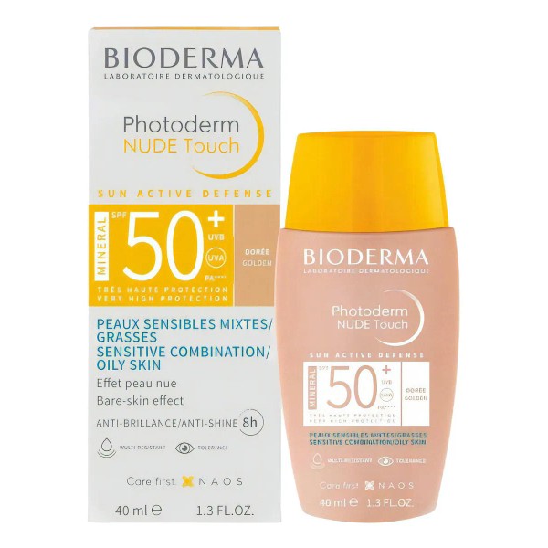 Bioderma Photoderm Nude Touch Spf50+ Tono Dorado, 40 Ml