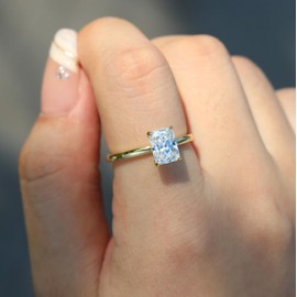 MoiuVieg Travel Engagement Rings for Women 3CT 925 Sterling Silver Radiant Cut Travel Rings Solitaire Cubic Zirconia CZ Promise Rings for Her Size 9