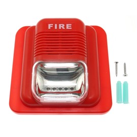 Maxmoral Fire Alarm Fire Sound and Light Alarm 12/24V DC Wired Fire Alarm Strobe Siren Sound Alarm Safety System Sensor with LED Flashing Light Indicator
