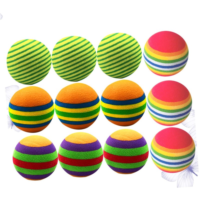 BIUDECO 12pcs Colorful Balls Cat Toy Balls Planet Design Light
