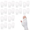 12 pares de guantes humectantes blancos sin dedos, guantes de