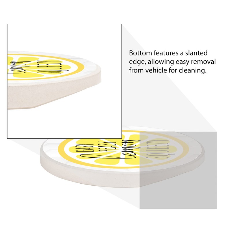 Main Squeeze Lemon Yellow 2.75 x 2.75 Absorbent Ceramic Car