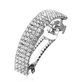 Luckious Rhinestone Crystal Hair Slide - Elegant Hair Clip for Women, Girls - Ideal for Weddings, Parties, and Daily Wear (Gold or Silver)