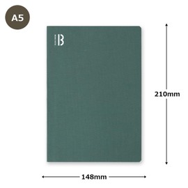 Watanabe Binding Notebook, A5, Square 0.2 inches (5 mm), Book Notebook, Forest Green, BN-A5-G-GR
