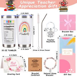 SIXVALA Teacher Gifts for Women,20 OZ Tumbler Gifts for Teacher, Teacher Appreciation Gifts, Teacher Christmas Gifts,Unique Gifts Ideas from Students,Thank You Gifts Box for Teachers